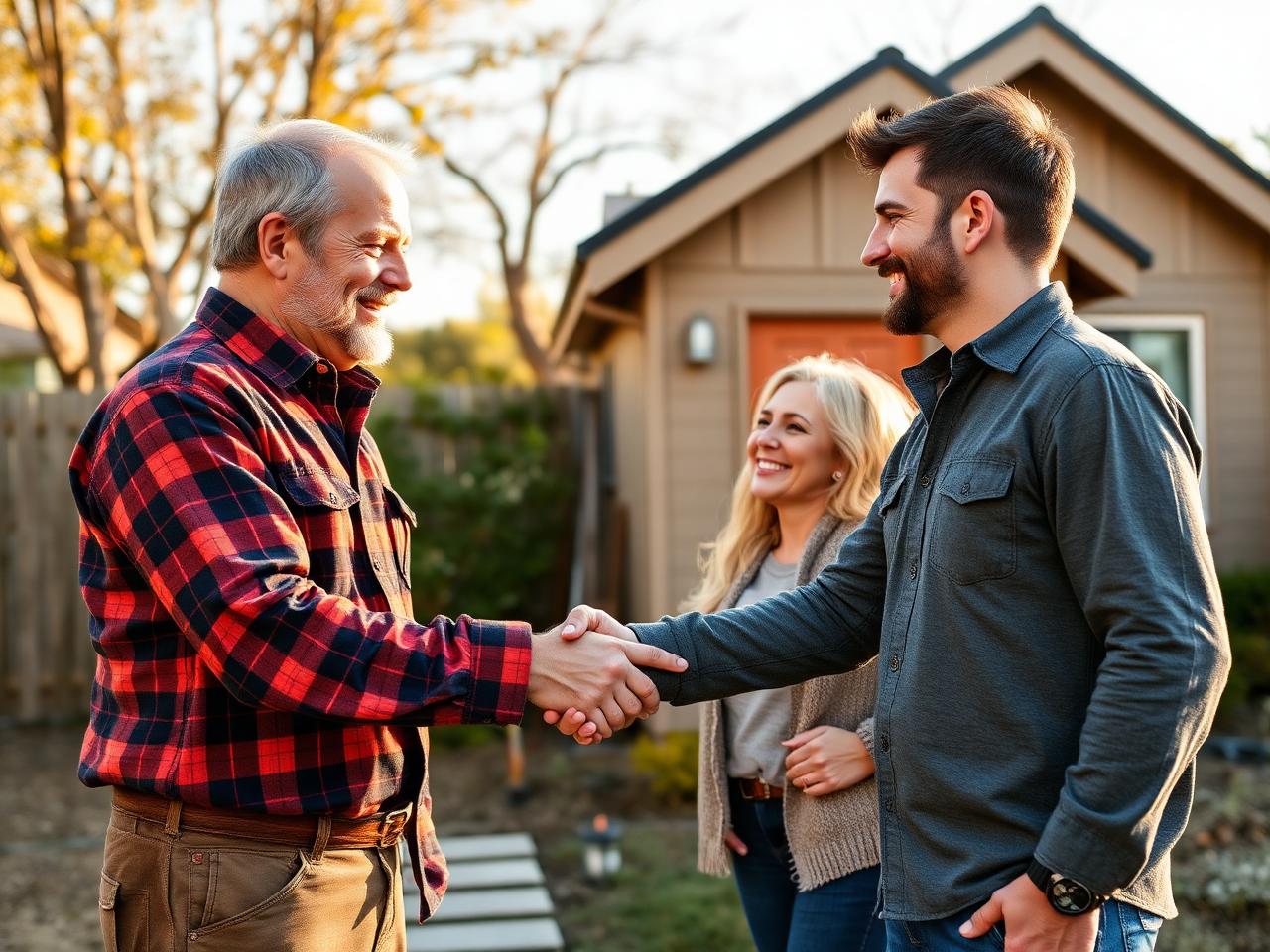 Handshake with happy homeowner